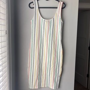 NEW Forever 21 Striped Rainbow Tank Dress Size Medium